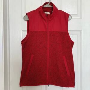 Frank & Oak Red Full Zip Fleece Vest | Outdoor Core Warm Layer Small